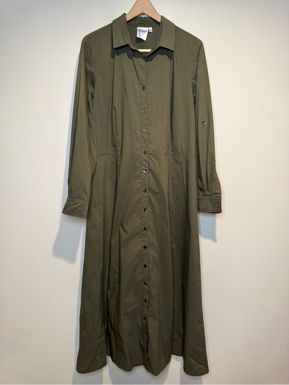 Finley Long Alex shirt dress - Olive army green size XL *read description